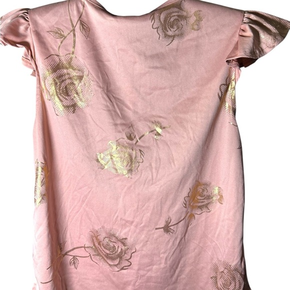 Alex & Parker Pink Ruffled Flutter Sleeve Blouse - Picture 2 of 3